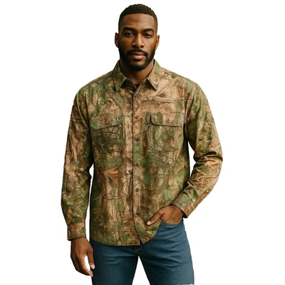 GameWinner Button Up Shirt XLarge RealTree Xtra Green BIG Pockets Vented Back LS - Image 1 of 4