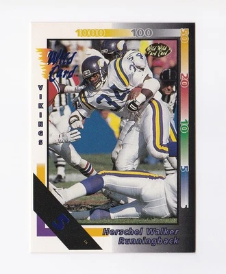 1992 Wild Card 5 Stripe #63 Herschel Walker Minnesota Vikings Georgia UGA - Image 1 of 2