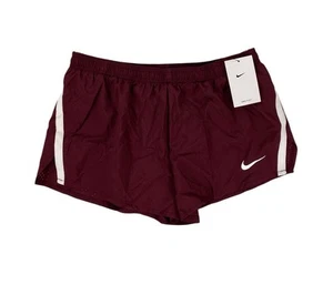 NUOVO Nike Fast 2" Dri-Fit Foderato Pantaloncini da Corsa Marrone Bianco Uomo Taglia L CV2821-670 - Foto 1 di 6