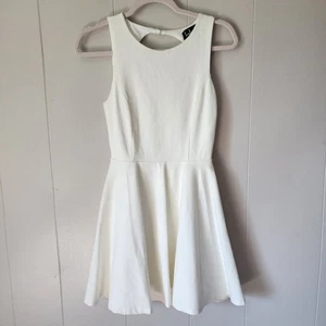 Y2k Preppy Classic Lulus Dress Women S White Skater Aline Swing Mini Cocktail  - Picture 1 of 8