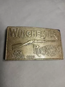 1 hebilla de cinturón Winchester de latón de 4" con brazos repetitivos - Imagen 1 de 2