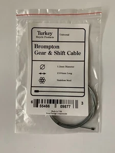 Brompton Gear Shift Cable Stainless steel 1.2 x 2100mm long Sturmey Archer x4 - Picture 1 of 2
