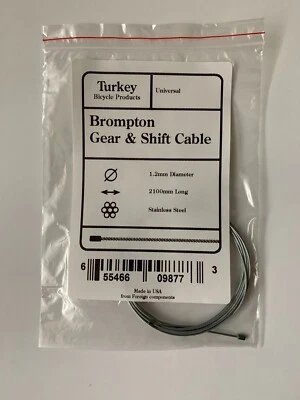 Кабель переключения передач Brompton из нержавеющей стали 1,2 x 2100 мм длиной Sturmey Archer x 1 - Изображение 1 из 2