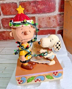 Jim Shore Peanuts CHARLIE BROWN TANGLED IN LIGHTS - OH BROTHER 6008954 NEU IM KARTON - Bild 1 von 14