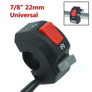 7/8" Motorrad Lenker Nebelscheinwerfer Horn Start Kill Schalter ON OFF Taste 12V - Bild 1 von 8