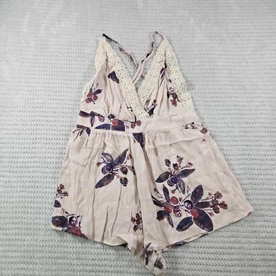 Get Lucky Los Angeles Mameluco Mujer Pequeño Espalda Abierta Floral Crochet Pantalones Cortos Jersey Foto 1 de 4