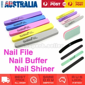 Professional Acrylic Gel Natural Nail File/Buffer/Shiner Double Sided Sanding AU - Picture 1 of 21