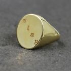 Plain Silver Gold Plated Signet Birthday Gift Ring Solid 925 Sterling Silver  