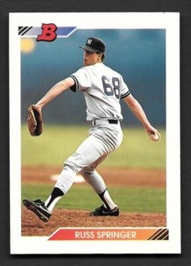 1992 Bowman #308 Russ Springer RC New York Yankees