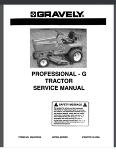 Gravely G Series Tractor Service manual 48 pages comb bound Gloss Covers - Picture 1 of 1
