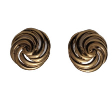 Napier Signed Gold Tone Swirl Screw back Earring Studs Vintage