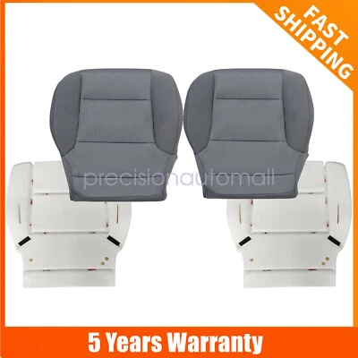 Fits GMC Sierra 1500 2500HD 2015-2019 Front Bottom Cloth Seat Cover Gray / Foam Foto 1 de 4