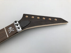 Maple Guitar Neck 22fret 25.5inch Rosewood Fretboard Locking Nut skull Inlay