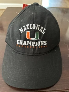 2001 MIAMI HURRICANES NATIONAL CHAMPIONS HAT / CAP Black - Picture 1 of 7