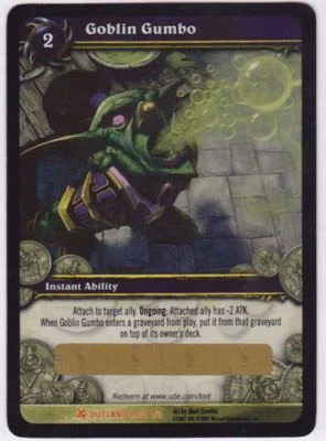 WOW TCG Goblin Gumbo LOOT CARD Unscratched Goblin Gumbo Kettle WOW IN GAME TOY - Image 1 of 3