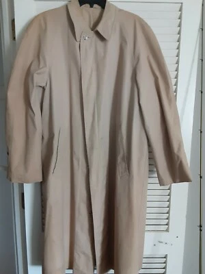 LONDON FOG 男式复古棉尼龙混纺 kahki 大衣尺寸 42 普通 — 第 1/4 张图片