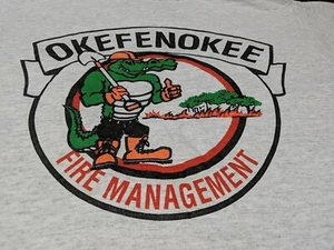 Vintage Okefenokee Fire Single Stitch Pocket T Shirt Sz M USA - Picture 1 of 7