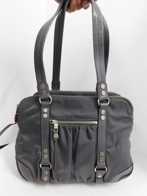 Bolso de Mano Grande MZ Wallace Gris Nylon Cuero Foto 1 de 4