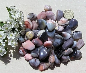 10 Botswana Agate Crystal Polished Tumblestones - Chakra - Reiki - Crafting - Picture 1 of 6
