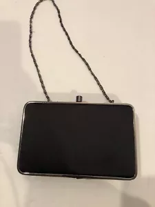 Kate Landry Clutch 6” Square Black RN 58909 —1 Inside Small Pocket Chain Handle - Picture 1 of 9