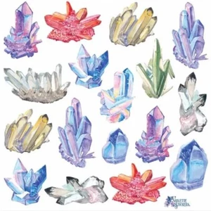 Pegatinas violetas - Cristales pastel - 1 hoja de pegatinas - Libro de recortes - Diario - Imagen 1 de 1
