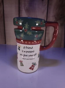 Kaffeebecher Keramik A friend is a present you give yourself Tasse - Bild 1 von 5