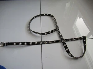 Cinturón Negro De Colección Para Mujer Cuero Ajustado Elegante Años 80 Punk ¡Nunca Usado! - Imagen 1 de 5