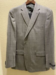 NEW Hart Schaffner Marx ( For Dillards) Worsted Wool Suit Gray SIZE 50L / 46