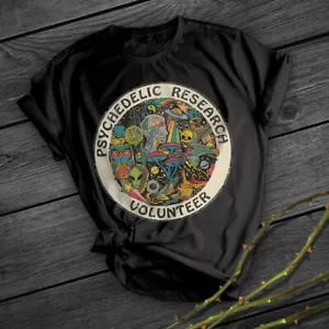 Psychedelic Research Volunteer UFO Aliens Retro Vintage Unisex T-shirt - Picture 1 of 1