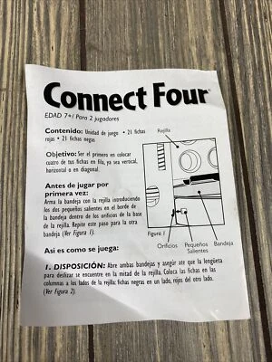 Milton Bradley Connect Four Fun On The Run pieza de repuesto instrucciones de pieza Foto 1 de 2