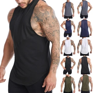 Tank Tops Herren Muskelshirt Unifarben Ärmellos Unterhemd Slim Shirt Sport Gym - Bild 1 von 11