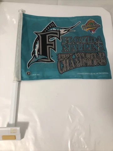 Vintage Florida Marlins - 1997 World Series Champions Car Window Flags Cover