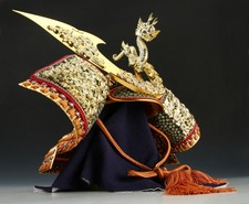 Vintage Great Samurai Kabuto Helmet -White Dragon- National Treasure Style