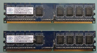 Nanya NT512T64U88B0BY-37B 1GB (2X512MB) 1RX8 PC2-4200U 533 MHZ PC Memory - Image 1 of 2