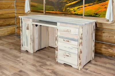 Escritorio de oficina de registro rústico muebles de cabina de alojamiento escritorios de madera maciza Foto 1 de 4