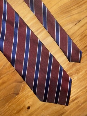 Corbata Beverly Hills Polo Club Hombres Rojo Granate Rayas Negocios Bodas Resort Foto 1 de 4