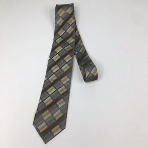 Corbata Ron Chereskin Para Hombre Gris Marrón Geométrica 100% Poliéster Clásica 3.5" - Imagen 1 de 11