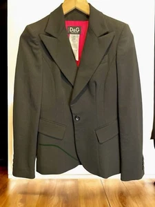Vintage Rare Dolce & Gabbana Designer Black Women’s Jacket Size 26/40 US 4 - Picture 1 of 9