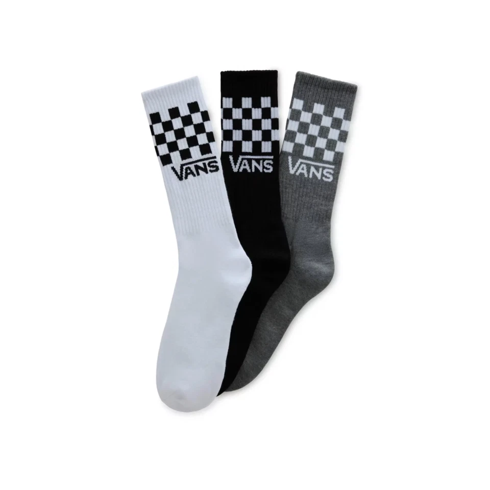 Paquete de 3 calcetines Vans Classic Crew Check - negros/blancos/grises Foto 1 de 1