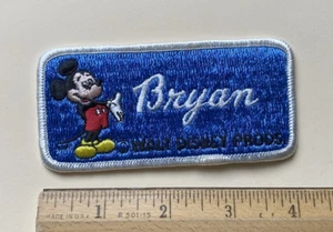 Walt Disney Productions Mickey Mouse Souvenir BRYAN Name Embroidered Patch Badge - Picture 1 of 3