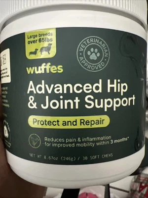 WUFFLES Wuffes Advanced Dog Hip & Joint Supplement for Large Breeds 30ct