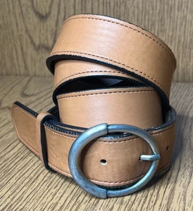 ALLEN EDMONDS Marrón Nogal Informal Anillo Hebilla Cinturón Cuero Talla 42 Hecho en EE. UU. - Imagen 1 de 12