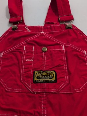 VTG  Washington  Dee Cee Adult Bib Overall Red Vintage sz M - Image 1 of 4