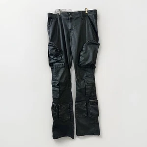 COPPER RIVET Jeans Herren 38x38 STACKED CARGO Schwarz Glanz Mehrere Taschen Biker Moto - Bild 1 von 13