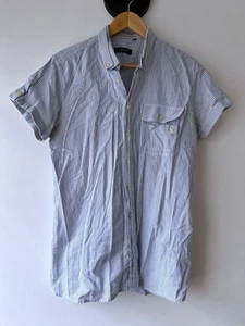 Junk De Luxe Pinstriped Short Sleeve Medium Shirt - Picture 1 of 5