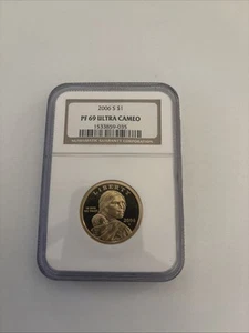 Moneda de prueba de $1 dólar S Sacagawea 2006 NGC PF69 Ultra camafeo - Imagen 1 de 4