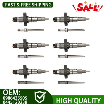 6Pcs 0445120238 Fuel Injectors Bosch For 04-09 Cummins Dodge Ram 2500 3500 5.9L - Image 1 of 4