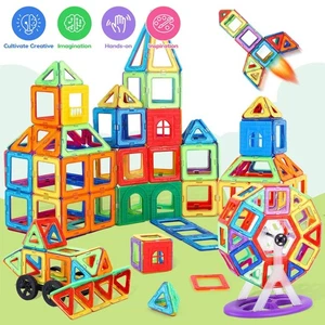 180 Teile Magnetische Bausteine STEM Spielzeug Magnet Building Game Magnetspiel - Bild 1 von 12