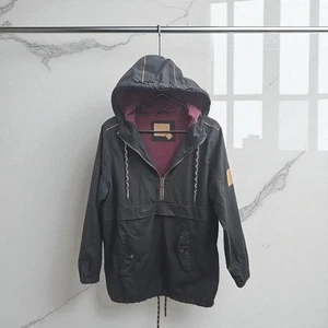 Dravus Herren Pullover Hoodie Jacke Gr. Large schwarz weinrot gefüttert Anorak halb... - Bild 1 von 3