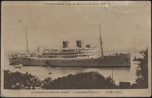 CPC. Used Union-Castle Line Postcard Intermediate M.V. Llangibby Castle 1923 - Picture 1 of 2